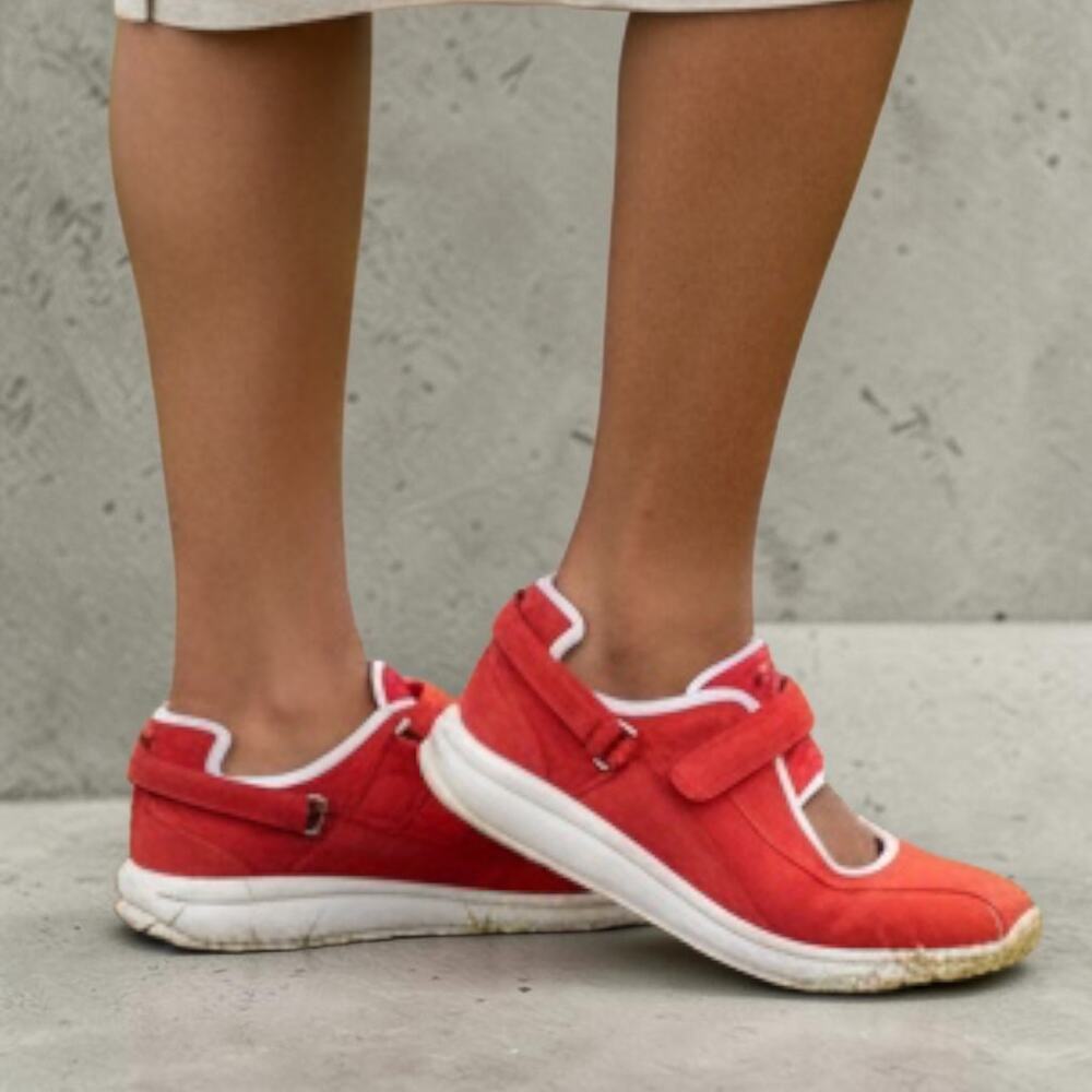 MephistoWomen's  Runoff Ballet Sneaker Red-White Sz. 10.5
